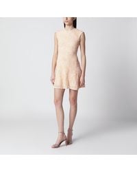 ROTATE BIRGER CHRISTENSEN - Vanilla-Colored Mini Dress With Floral Appliqués - Lyst