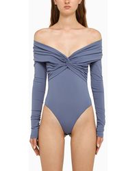 ANDAMANE - Kendall Long-sleeved Bodysuit Denim Blue - Lyst