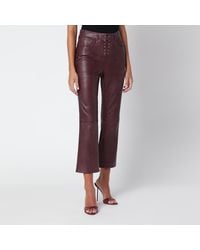 ROTATE BIRGER CHRISTENSEN - Leather Flared Capri Pants - Lyst