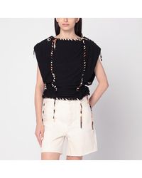 Isabel Marant - Top Zohra Schwarz Aus Baumwolle - Lyst