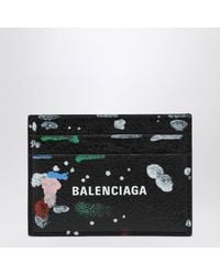 Balenciaga - Cash Leather Card Holder With Painter's Print - Lyst