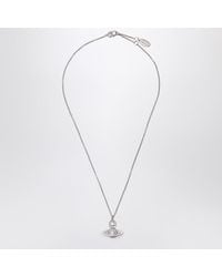 Vivienne Westwood - Collana con ciondolo orb platino con cristalli - Lyst