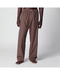 Tekla - Serra-Colored Cotton Pajama Pants With Check Pattern - Lyst