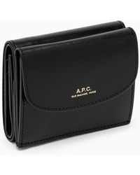 A.P.C. - Genève Black Leather Trifold Wallet - Lyst