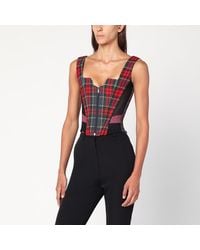 Vivienne Westwood - Corsetto juliet in lana con motivo scarlet tartan - Lyst