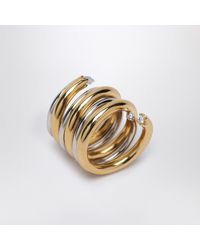 Panconesi - Anello a spirale dorato/argento - Lyst