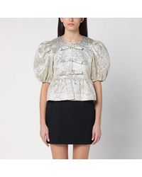 Ganni - Blusa Lamé - Lyst