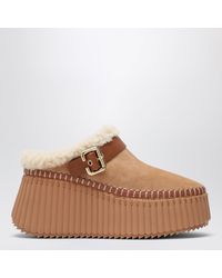 Chloé - Nama Suede Wedge Mules - Lyst