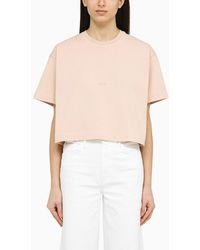 Autry - Peony Rose Cotton Cropped T Shirt - Lyst