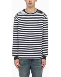 Polo Ralph Lauren - White/navy Striped Crew Neck T Shirt - Lyst