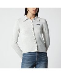 Chloé - Slim-Fit Logo Wool Cardigan - Lyst