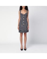 Balmain - Tweed Mini Dress With Buttons - Lyst