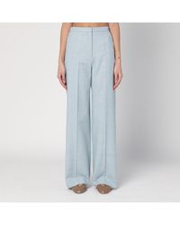 Loulou de Saison - Gray Fog Pants In Cotton Blend - Lyst