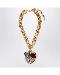 Alessandra Rich - Tone Chain Necklace With Heart Pendant - Lyst