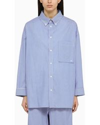 DARKPARK - Camicia button-down a righe azzurra/bianca in cotone - Lyst