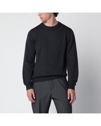 Roberto Collina - Anthracite Wool Crew-Neck Sweater - Lyst