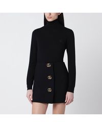 Gucci - Wool Turtleneck With Logo Embroidery - Lyst