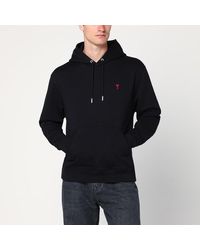 Ami Paris - Felpa con cappuccio ami de coeur nera - Lyst