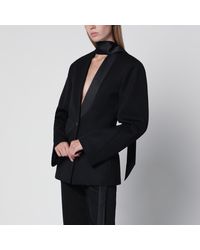 The Attico - Virgin Wool Tuxedo Jacket With Satin Lapels - Lyst