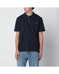 A.P.C. - Polo Blu Scura - Lyst
