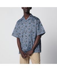 Prada - Camicia Bowling Stampa Floreale Ematite/Nero - Lyst