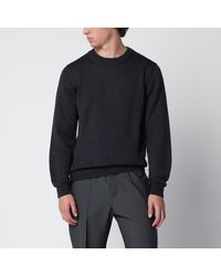 Roberto Collina - Anthracite Wool Crew-Neck Sweater - Lyst