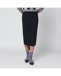 Thelatest - Cotton Midi Skirt - Lyst