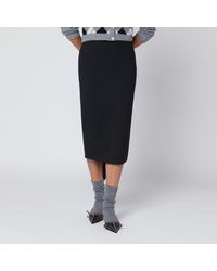 Thelatest - Cotton Midi Skirt - Lyst