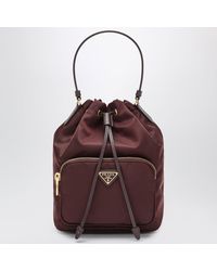 Prada - Bordeaux Duet Bucket Bag - Lyst