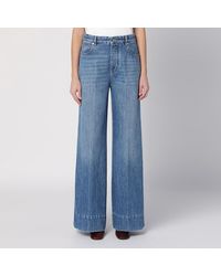 Bottega Veneta - Mittelblaue Palazzo-Jeans - Lyst