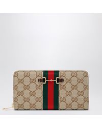 Gucci - Horsebit Web Zipped Wallet - Lyst