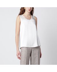 Max Mara - Ivory Satin Top - Lyst