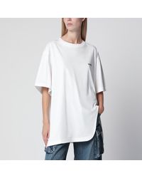 The Attico - Oversized Cotton Jersey T-Shirt With Cutout Hem - Lyst