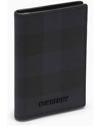 Burberry - Navy Book Card Holder With Check Motif - Lyst
