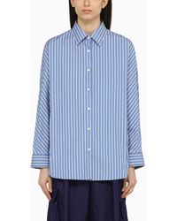 Dries Van Noten - Shirt With White Cotton Stripes - Lyst