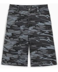 Balenciaga Camouflage Denim Shorts - Black