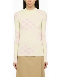 Burberry - Check Pattern Sweater - Lyst