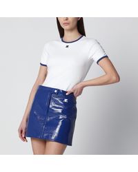 Courreges - Contrast Cotton Crew-Neck T-Shirt - Lyst