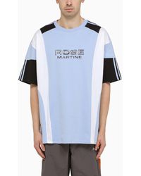 Martine Rose - Blue/white/black Cotton T Shirt With Logo - Lyst