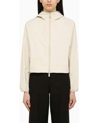 Burberry - Giacca cropped in nylon con logo - Lyst