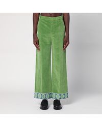 Valentino - Pantalone in velluto con fondo in jacquard - Lyst