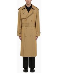 Burberry - Long Double-breasted Spelt Cotton Trench Coat - Lyst