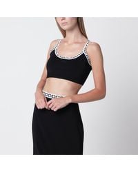 Versace - Viscose-Blend Cropped Top With Jacquard Details - Lyst