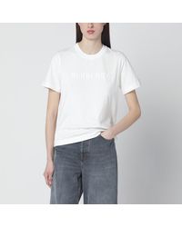 Burberry - T-Shirt With Embroidered Logo - Lyst