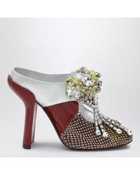 Dries Van Noten - Patchwork-Mules Aus Leder Mit Verzierung - Lyst