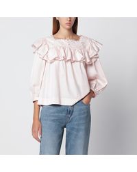 Chloé - Cotton Ruffle Blouse - Lyst