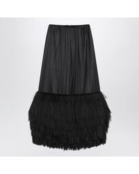Phoebe Philo - Fringed Silk-Blend Satin Slip Skirt - Lyst