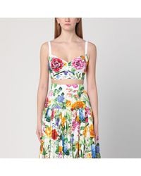 Dolce & Gabbana - Floral Print Cotton Crop Top - Lyst