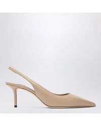 Jimmy Choo - Leather Slingbacks With Ankle Strap - Lyst