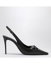 Dolce & Gabbana - Schwarzer Slingback-Dekolleté-Schuh Aus Leder - Lyst